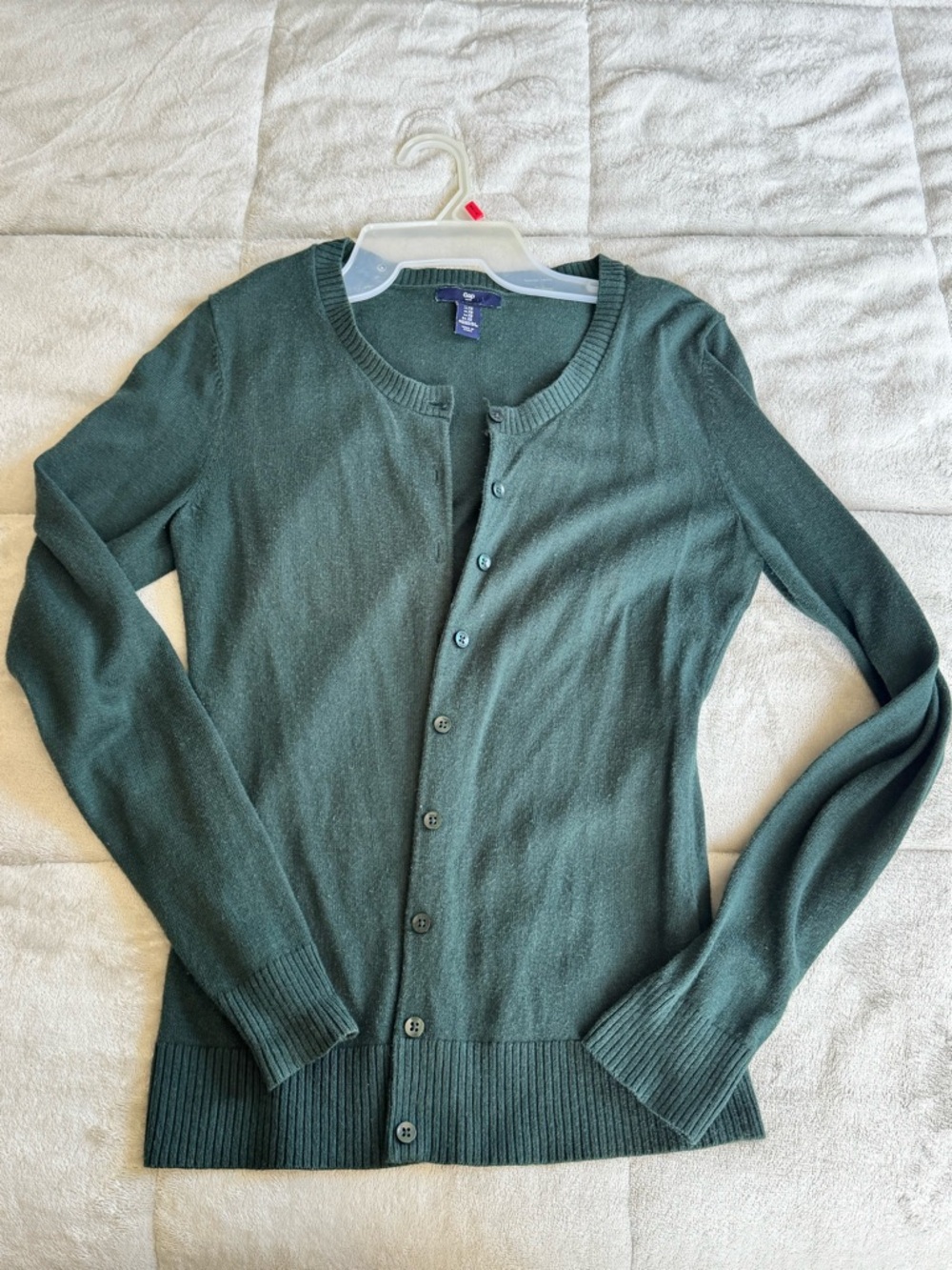 GAP Forest Green Crewneck Button-Front Cardigan